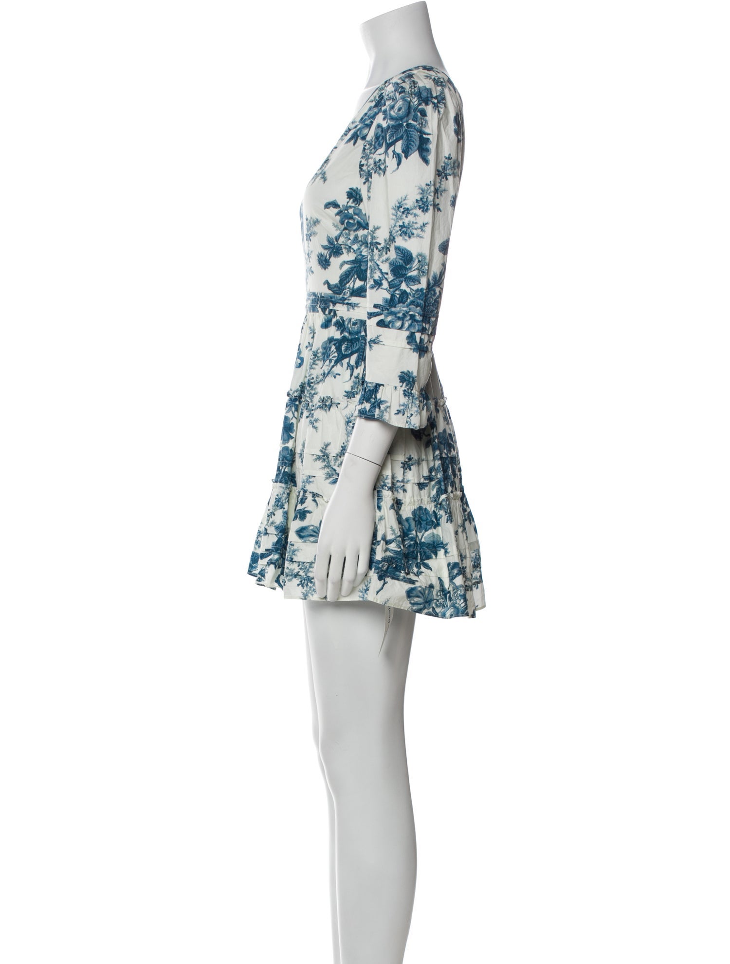 LoveShackFancy Floral Print Mini Dress