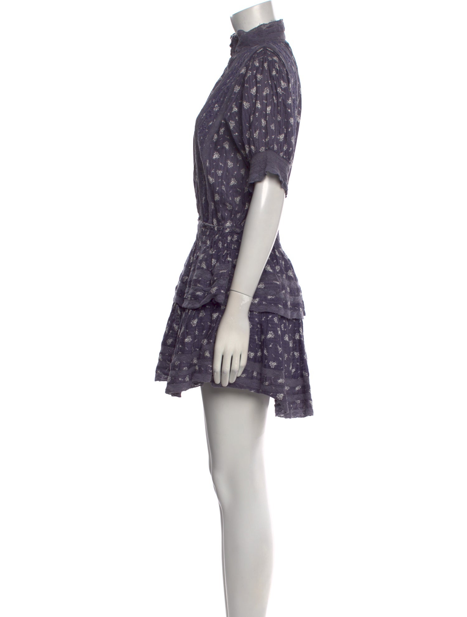 LoveShackFancy Floral Print Mini Dress