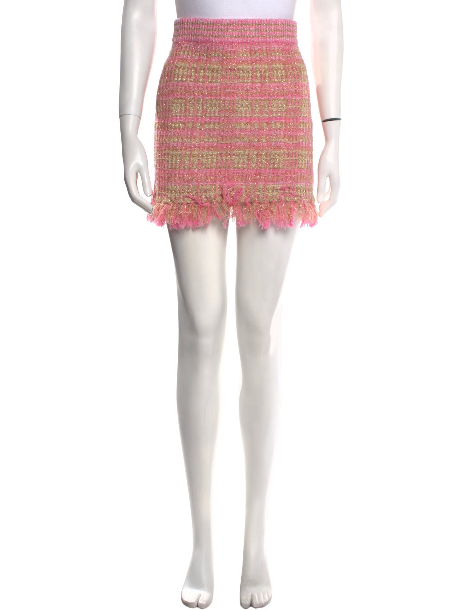 LoveShackFancy Tweed Pattern Mini Skirt