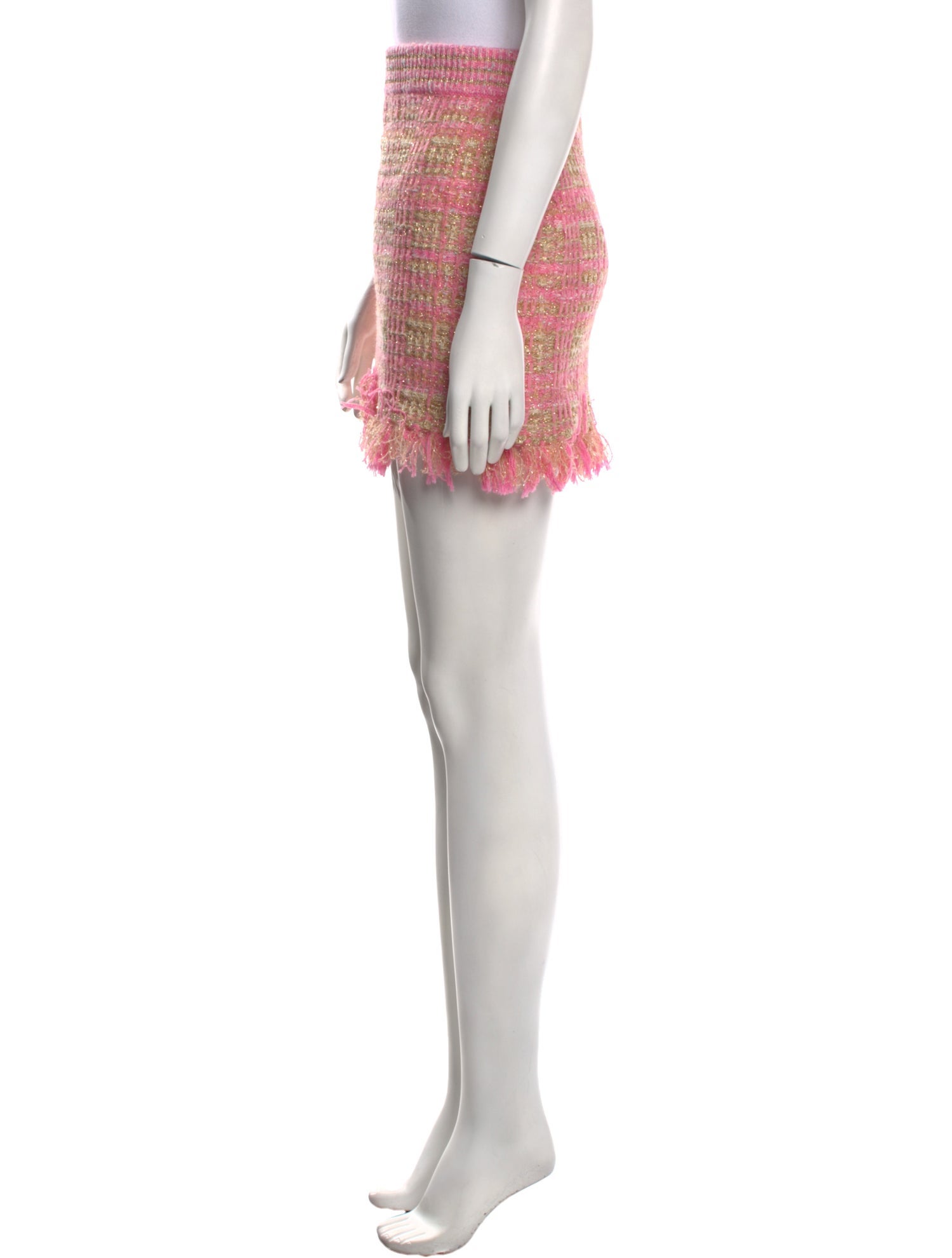 LoveShackFancy Tweed Pattern Mini Skirt