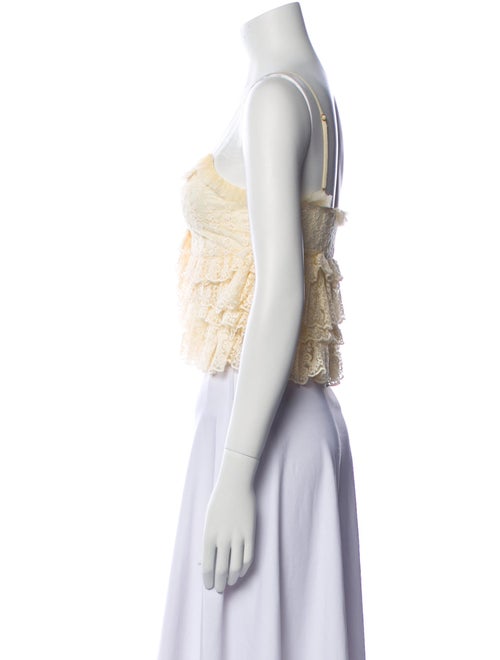 LoveShackFancy Square Neckline Sleeveless Crop Top