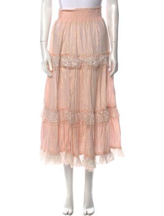 LoveShackFancy Glitter Accents Midi Length Skirt