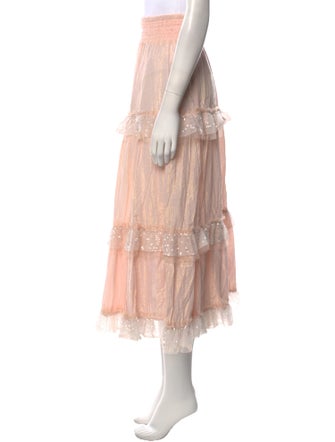 LoveShackFancy Glitter Accents Midi Length Skirt