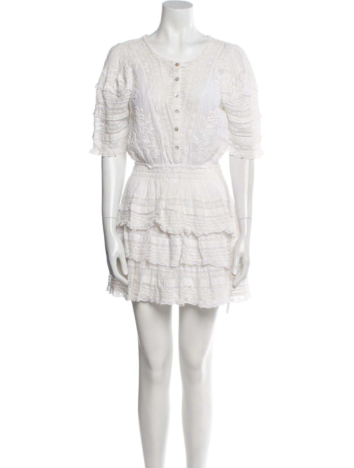 LoveShackFancy Scoop Neck Mini Dress