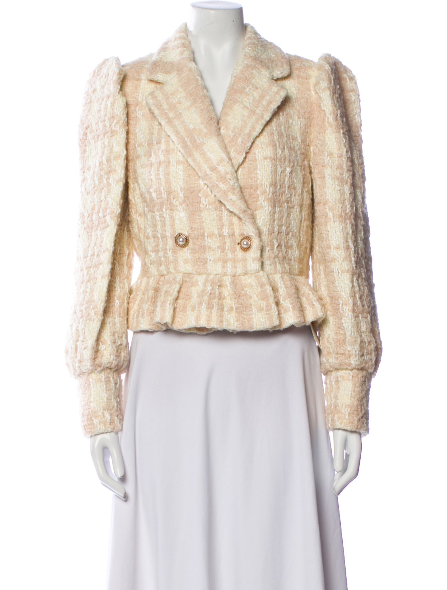 LoveShackFancy Wool Tweed Pattern Blazer