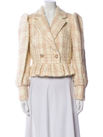 LoveShackFancy Wool Tweed Pattern Blazer