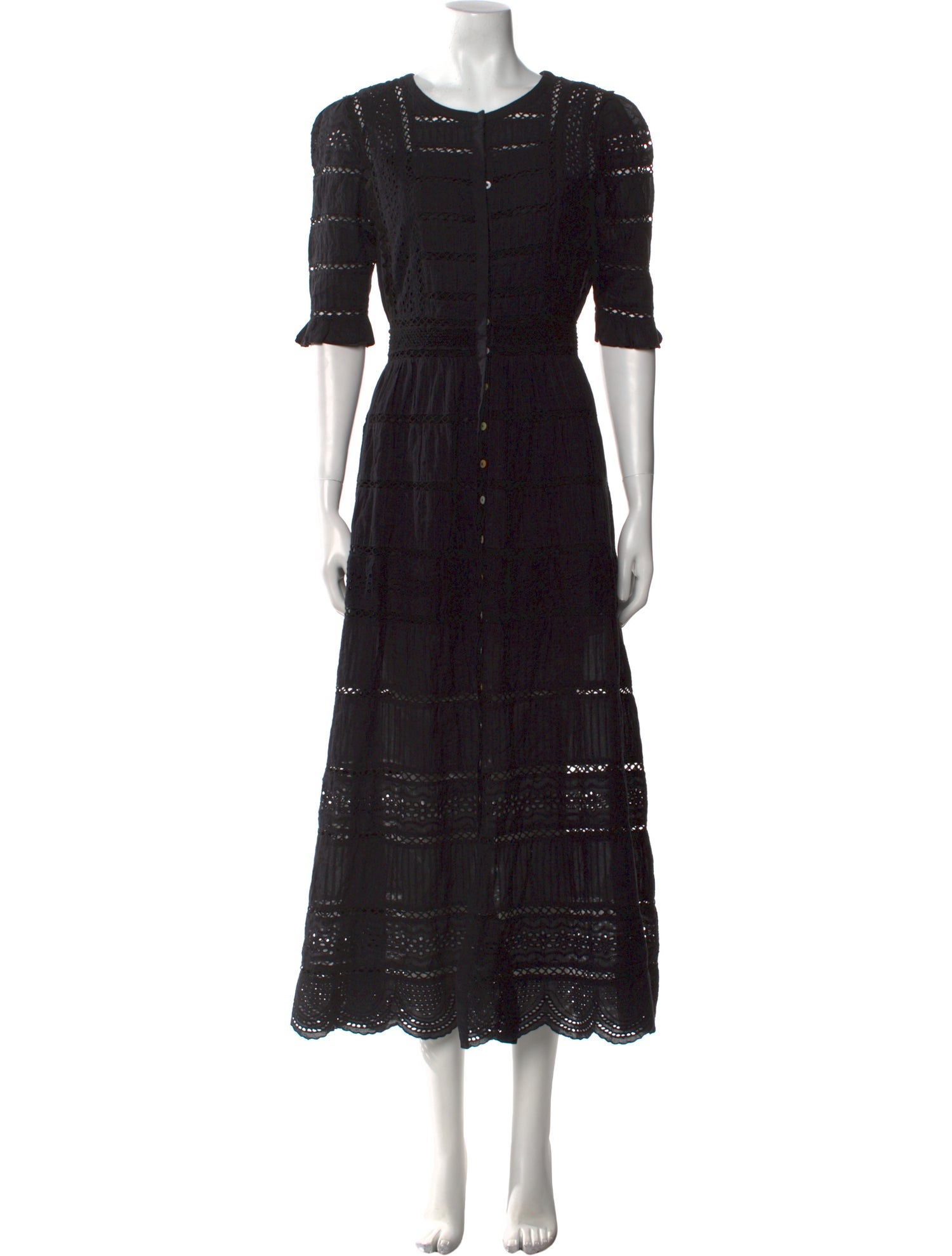 LoveShackFancy Crew Neck Long Dress