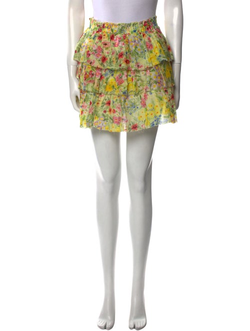 LoveShackFancy Floral Print Mini Skirt