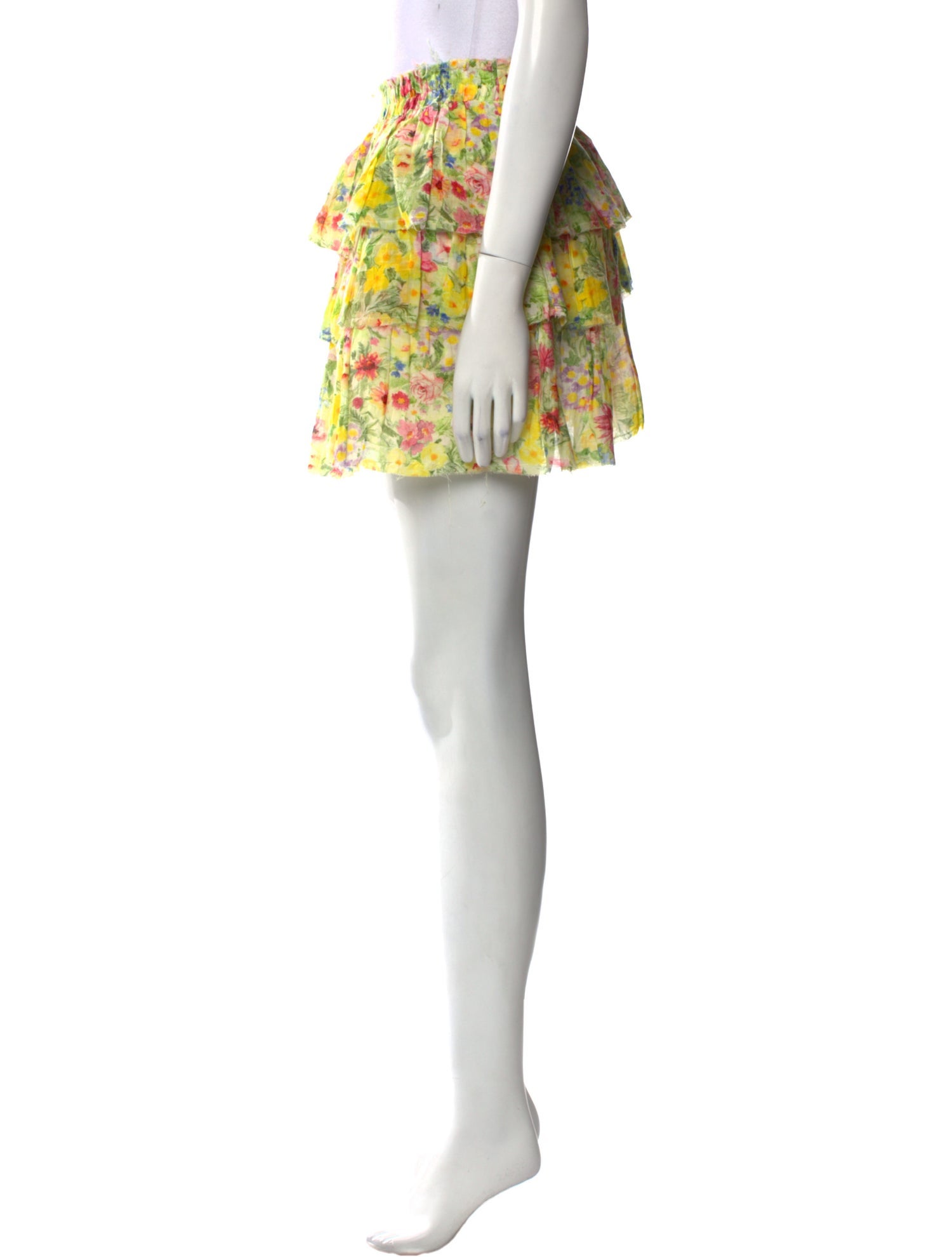 LoveShackFancy Floral Print Mini Skirt