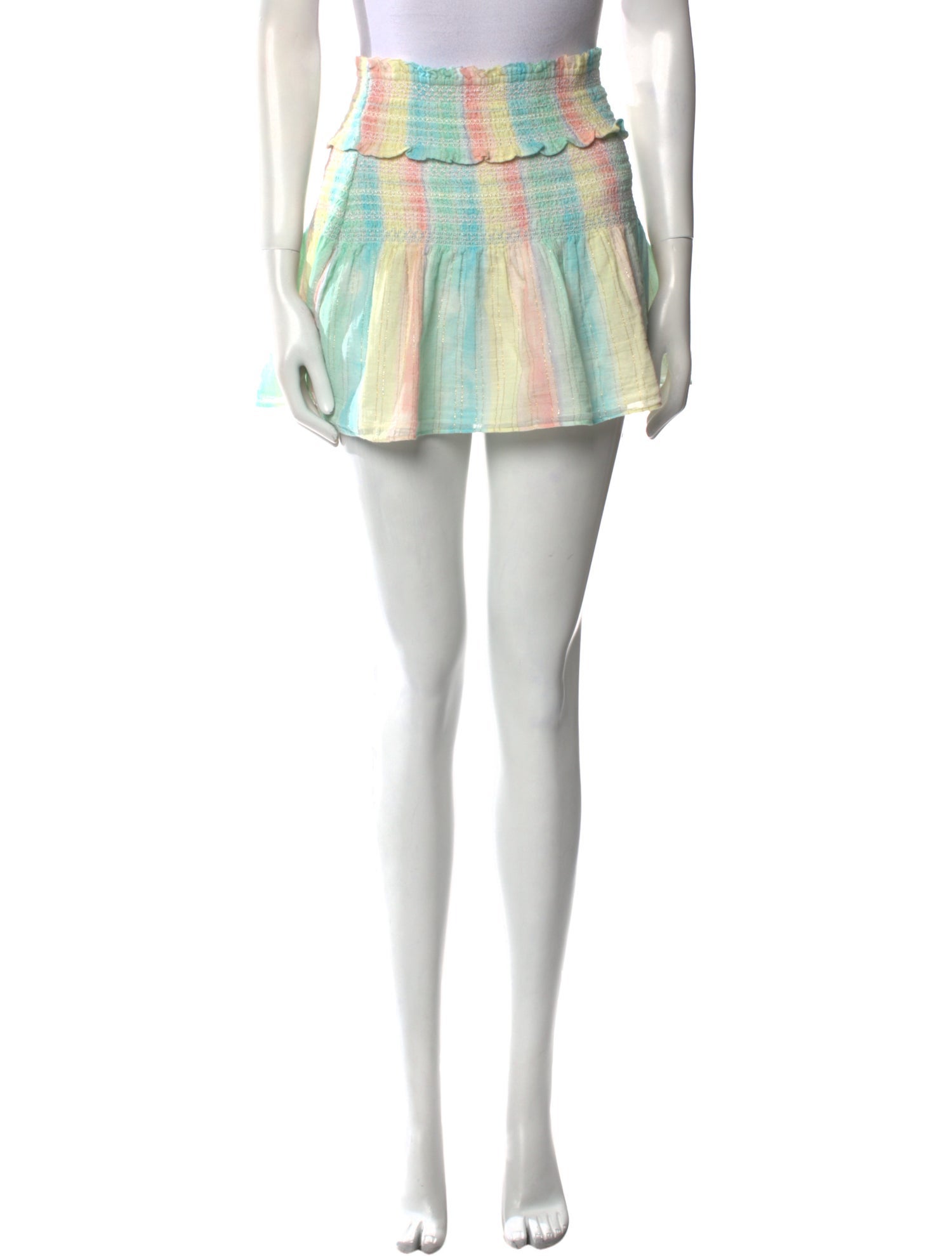 LoveShackFancy Striped Mini Skirt