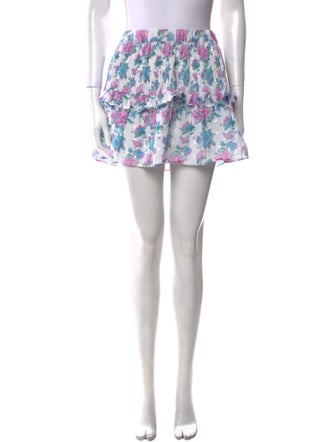 LoveShackFancy Floral Print Mini Skirt