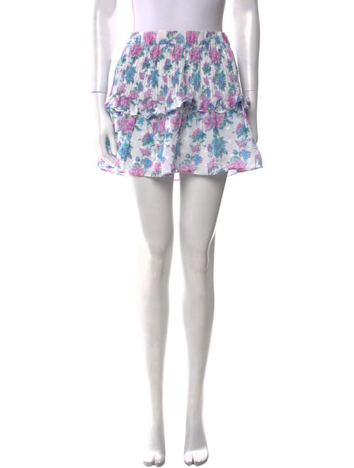 LoveShackFancy Floral Print Mini Skirt