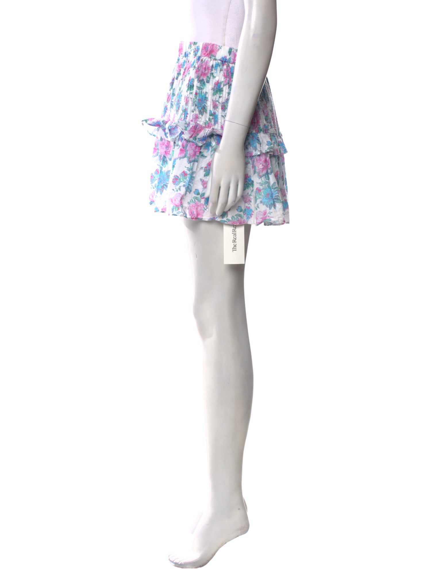 LoveShackFancy Floral Print Mini Skirt