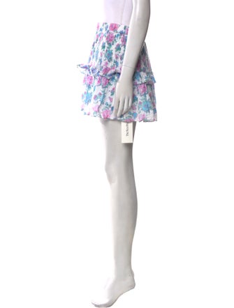 LoveShackFancy Floral Print Mini Skirt