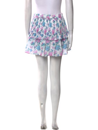 LoveShackFancy Floral Print Mini Skirt
