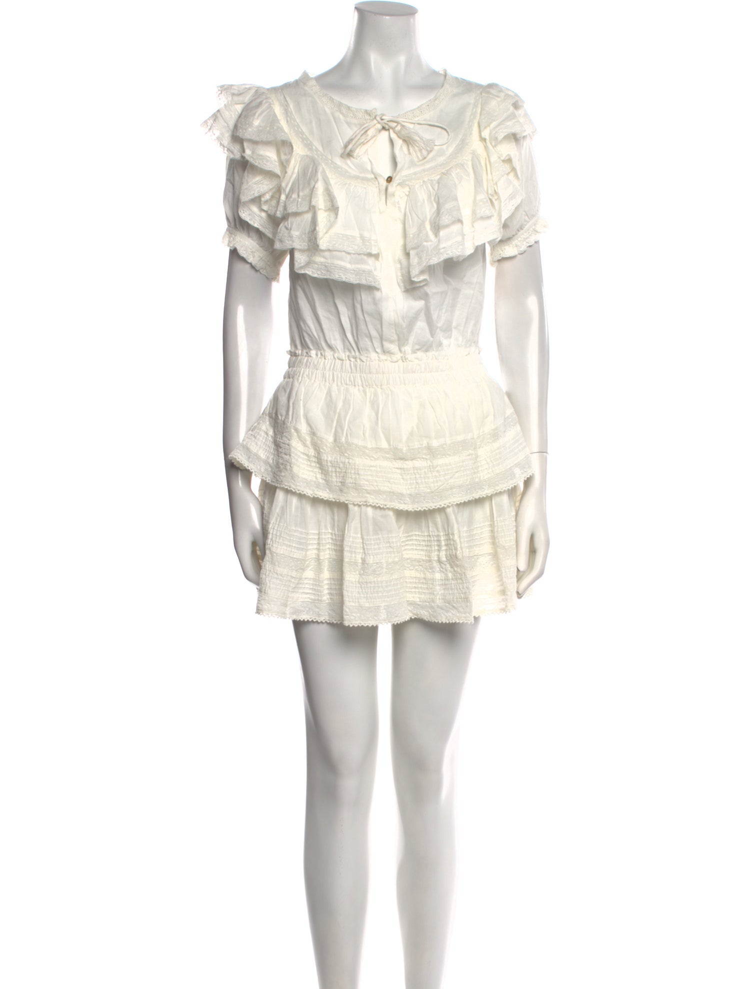 LoveShackFancy Scoop Neck Mini Dress