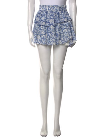 LoveShackFancy Floral Print Mini Skirt