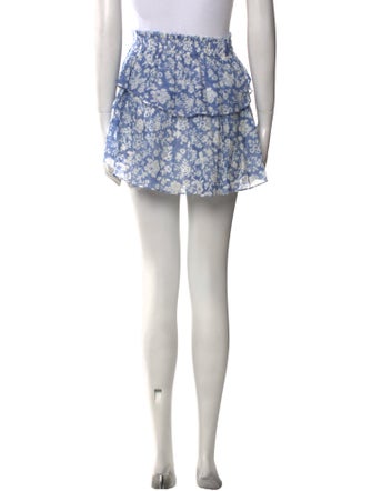 LoveShackFancy Floral Print Mini Skirt