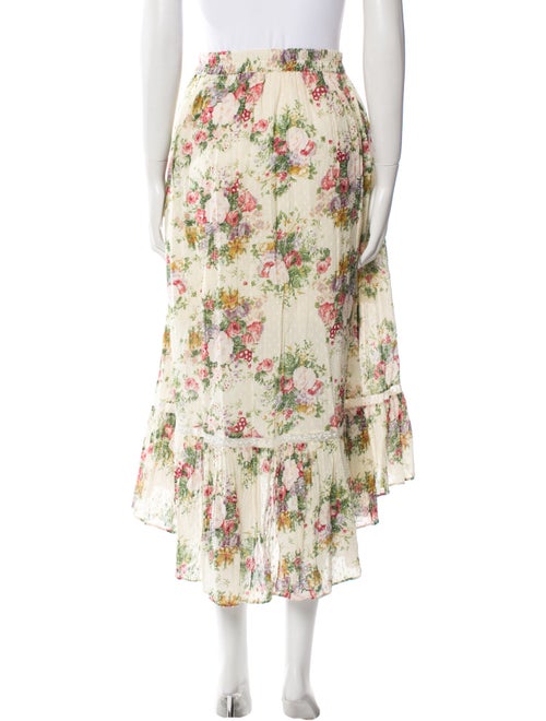 LoveShackFancy Floral Print Midi Length Skirt