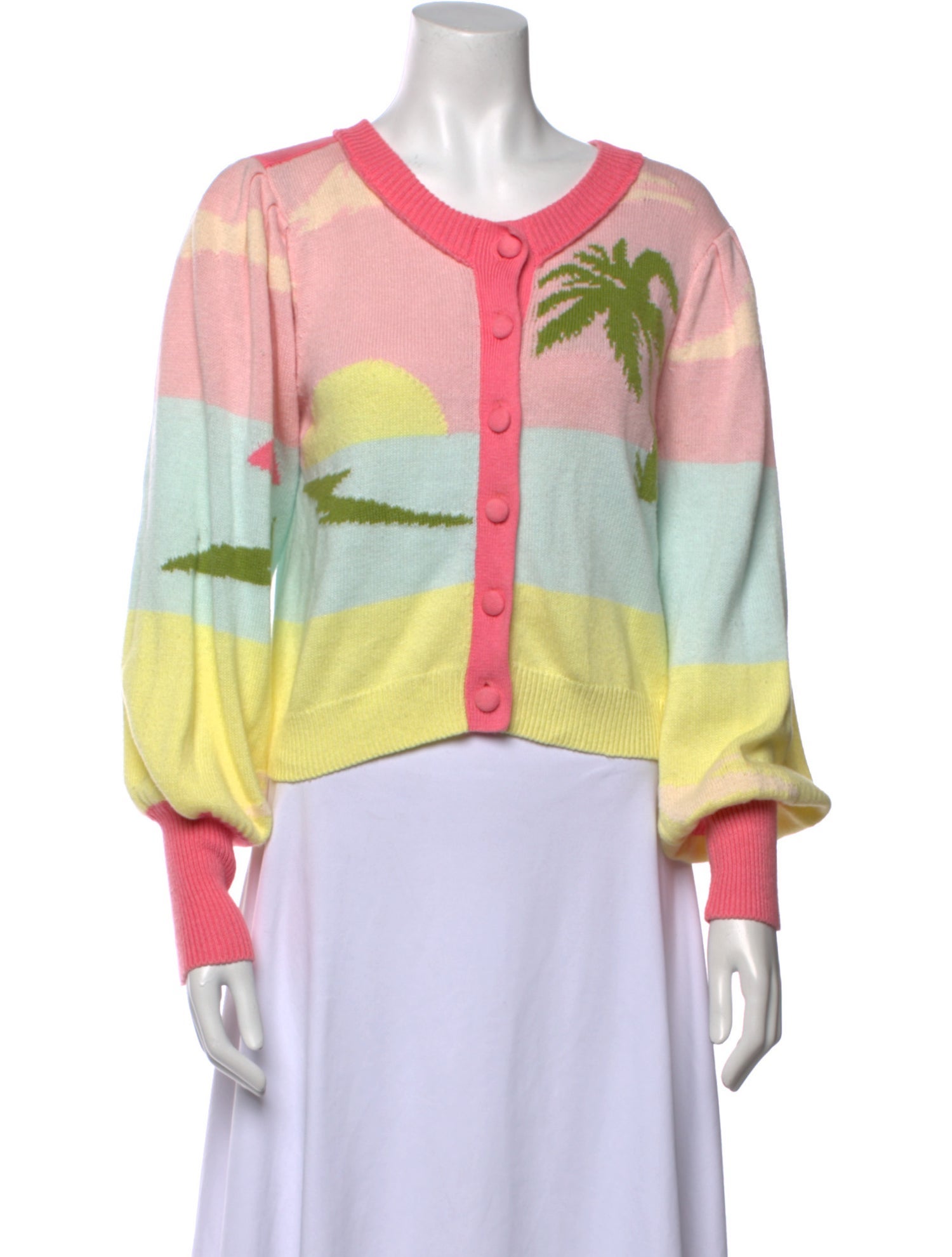 LoveShackFancy Printed Scoop Neck Sweater