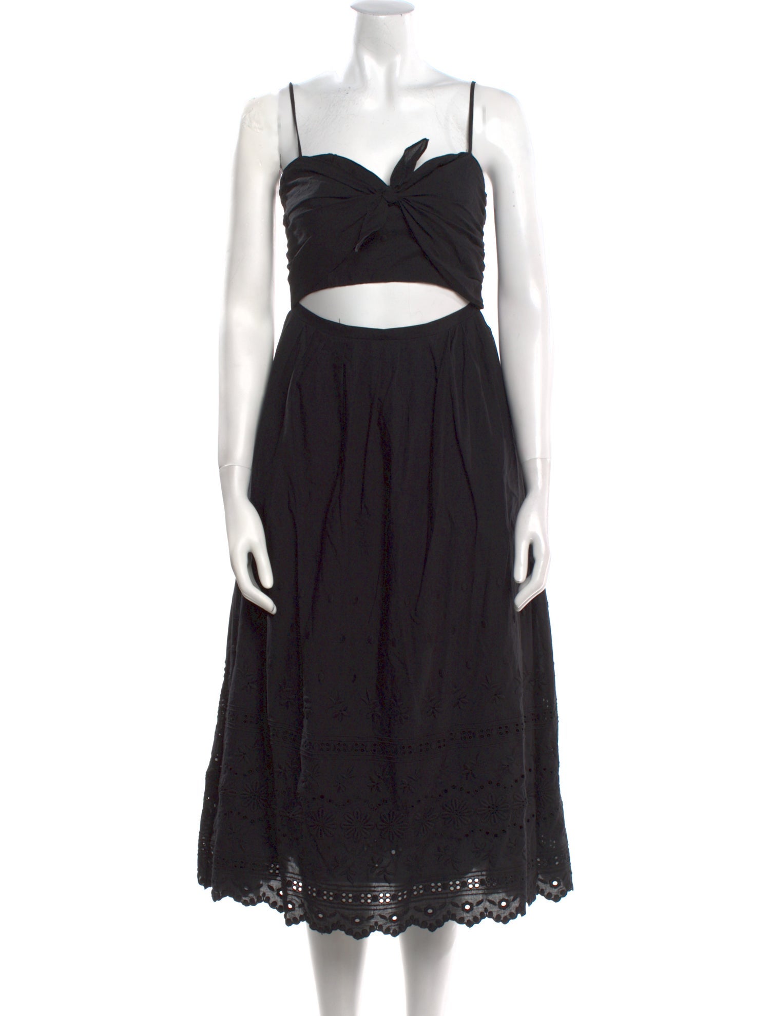 LoveShackFancy Square Neckline Knee-Length Dress