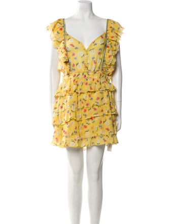LoveShackFancy Floral Print Mini Dress