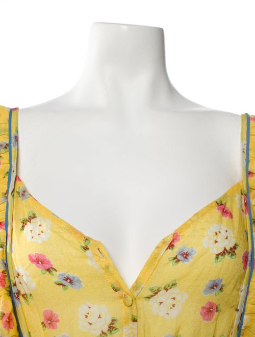 LoveShackFancy Floral Print Mini Dress