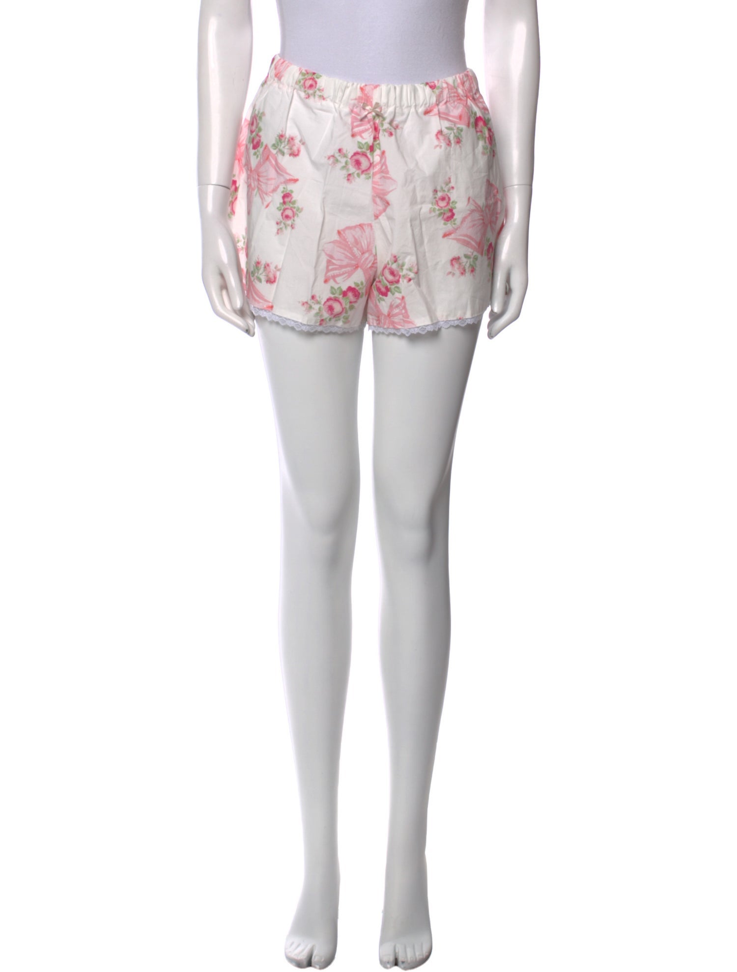 LoveShackFancy Floral Print Mini Shorts