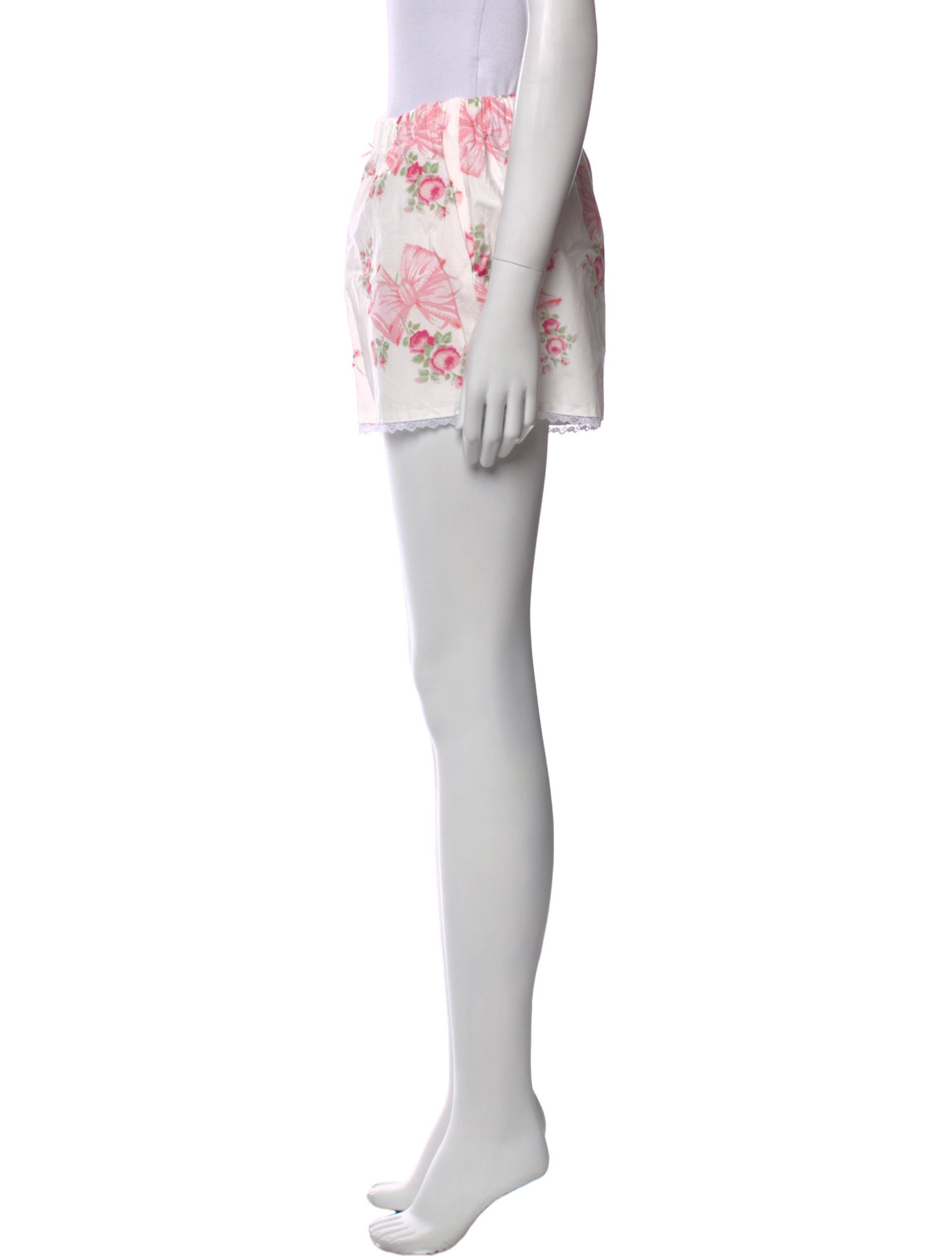 LoveShackFancy Floral Print Mini Shorts