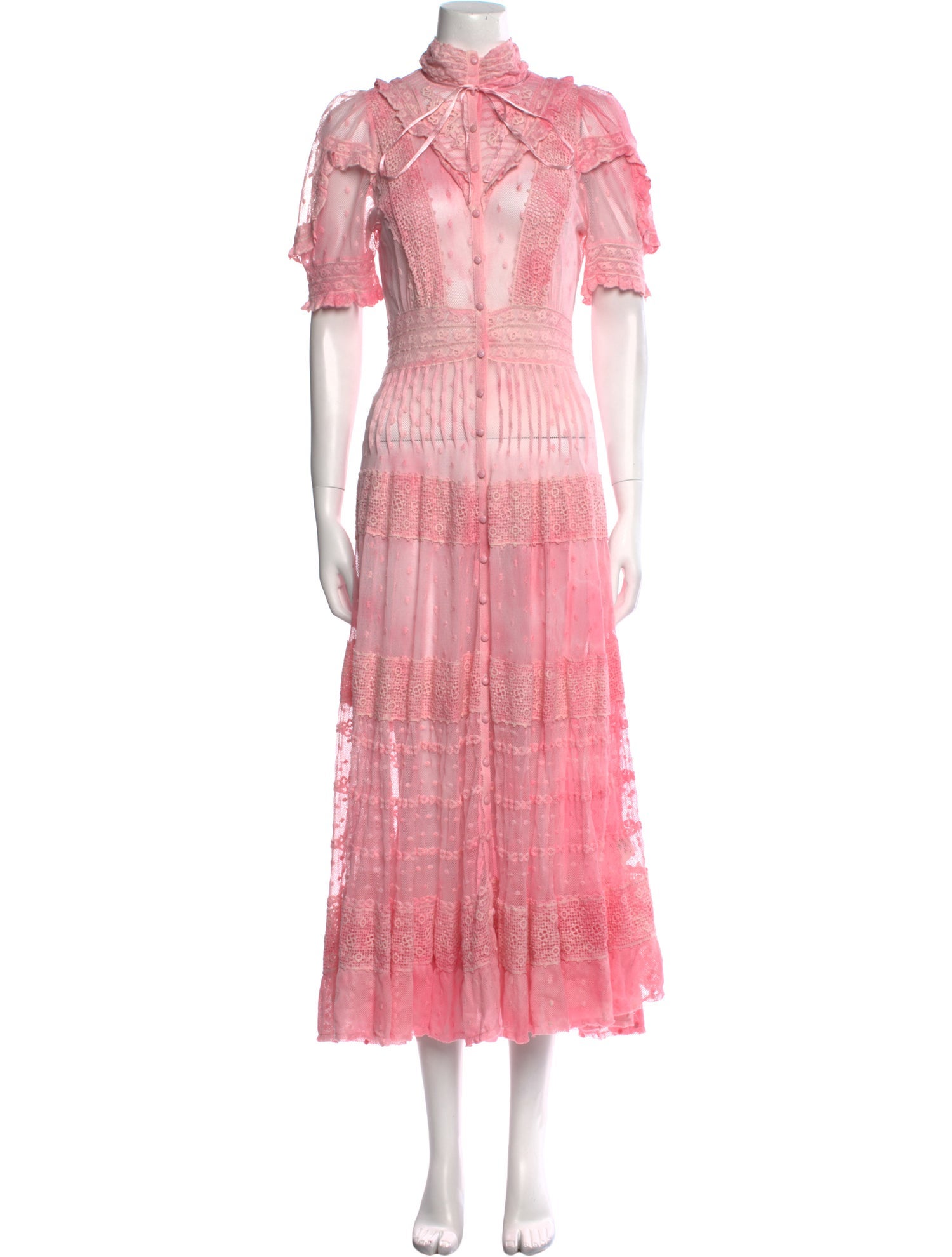 LoveShackFancy Mock Neck Long Dress