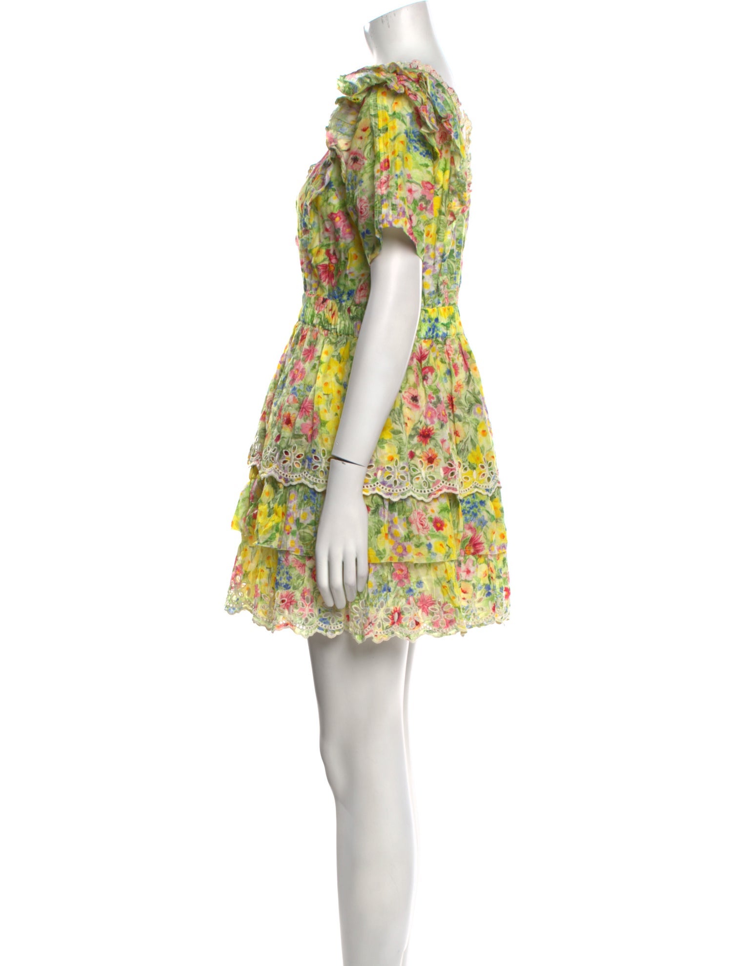 LoveShackFancy Floral Print Mini Dress
