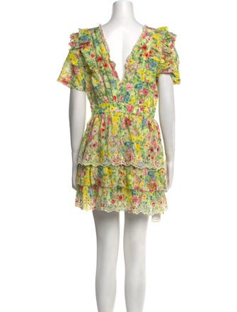 LoveShackFancy Floral Print Mini Dress