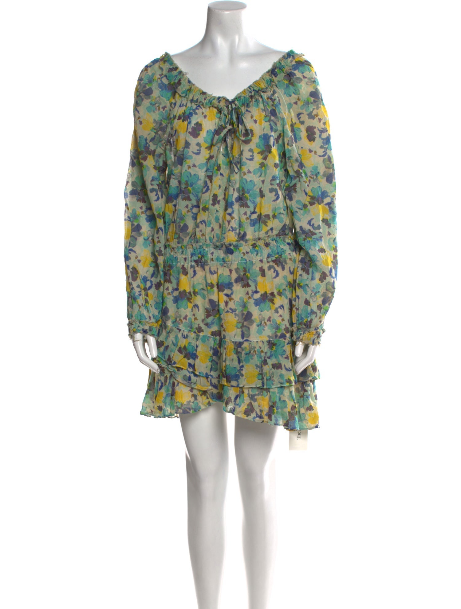 LoveShackFancy Floral Print Mini Dress