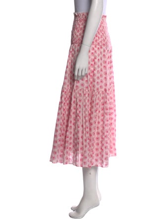 LoveShackFancy Floral Print Midi Length Skirt