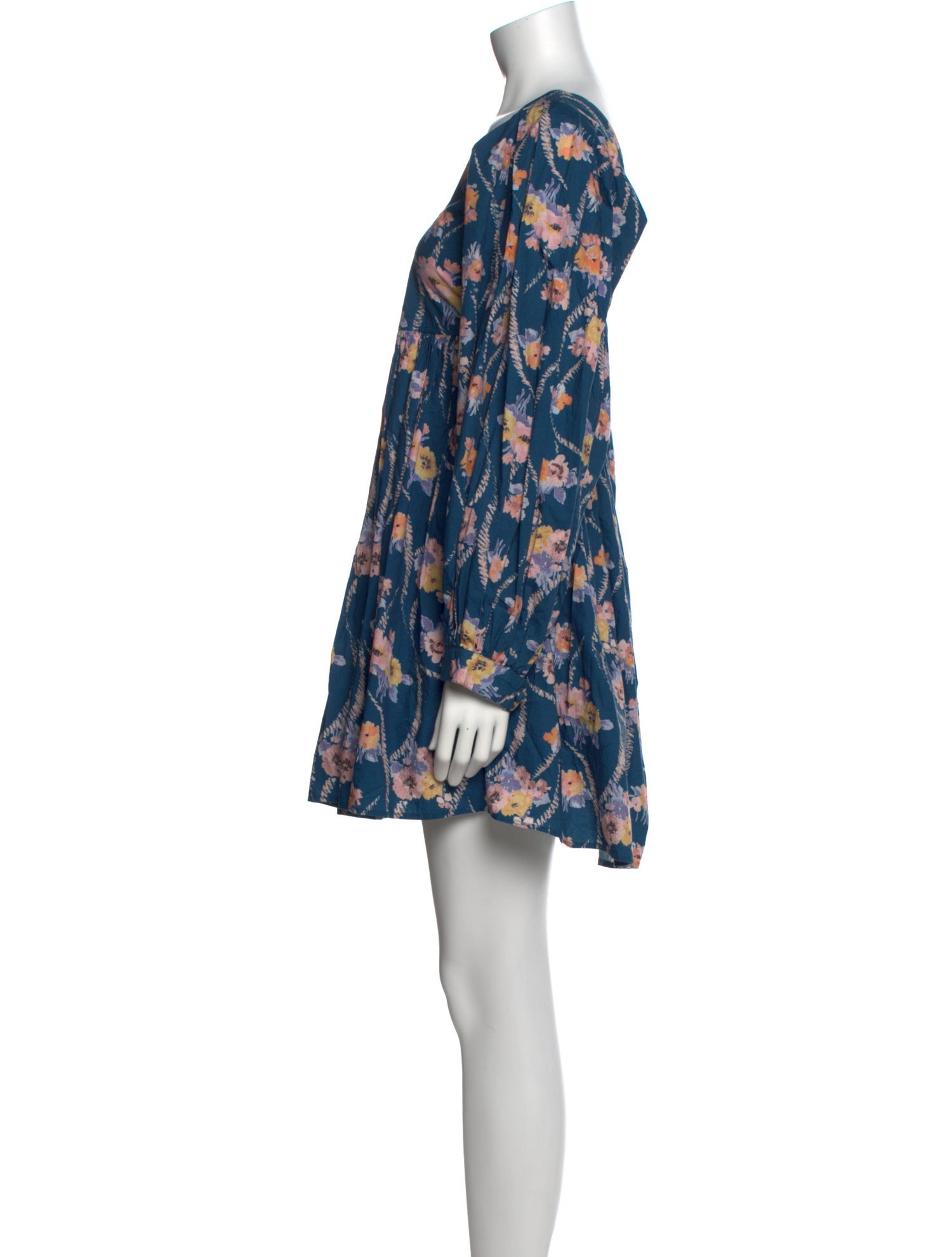 LoveShackFancy Floral Print Mini Dress