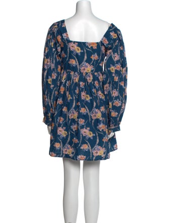 LoveShackFancy Floral Print Mini Dress