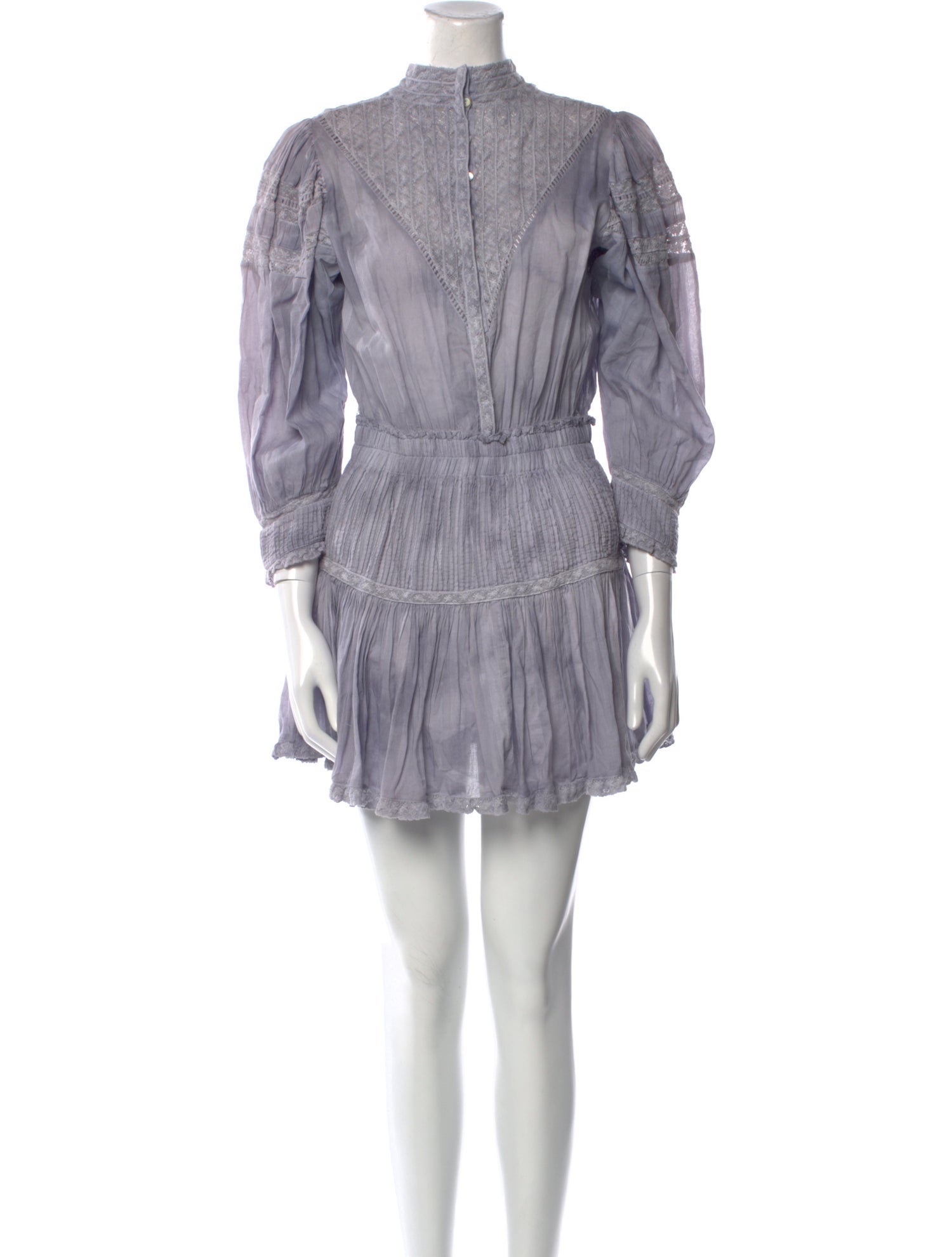 LoveShackFancy Mock Neck Mini Dress