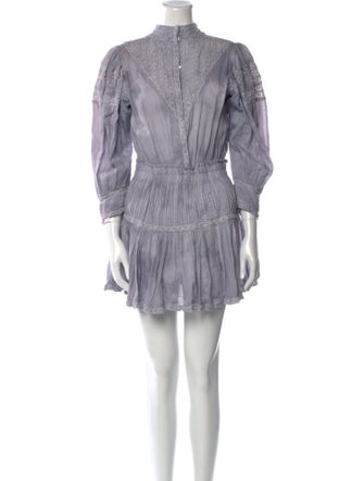 LoveShackFancy Mock Neck Mini Dress