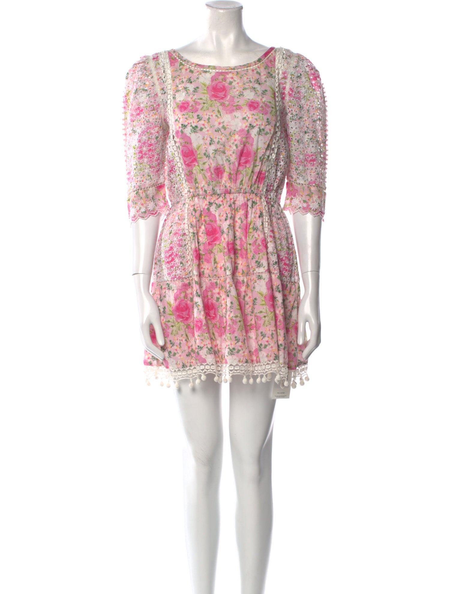 LoveShackFancy Floral Print Mini Dress