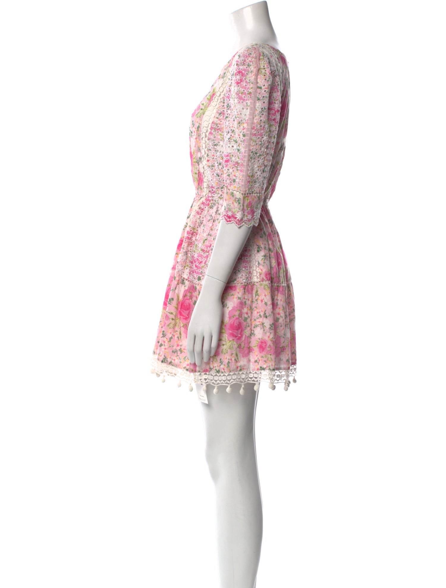 LoveShackFancy Floral Print Mini Dress