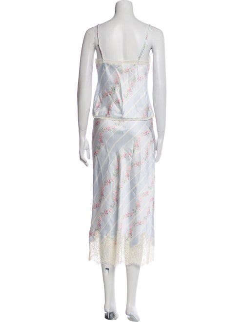 LoveShackFancy Floral Print Lace Trim Embellishment Lounge Set