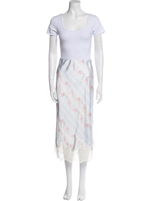 LoveShackFancy Floral Print Lace Trim Embellishment Lounge Set