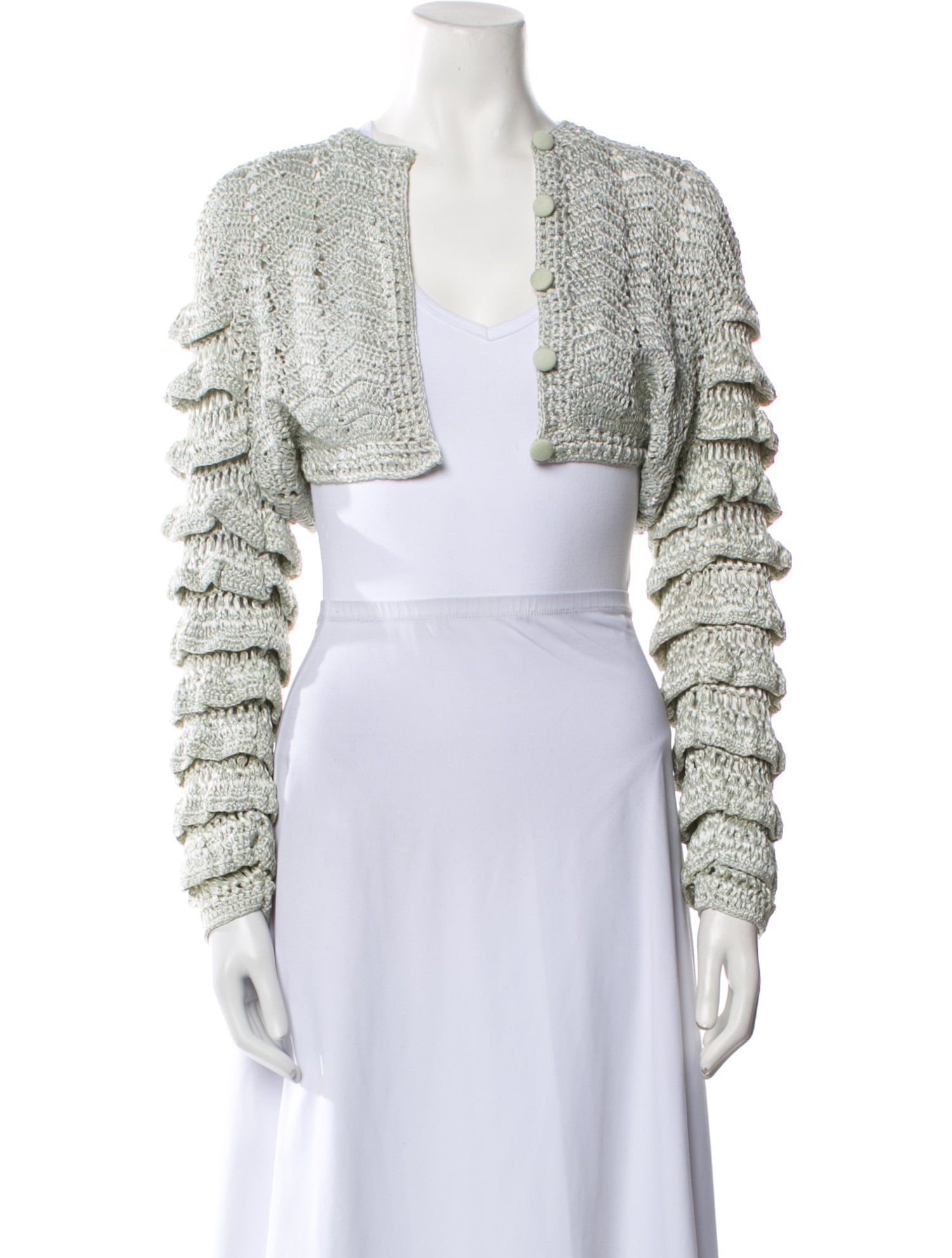 LoveShackFancy Printed Square Neckline Crop Top