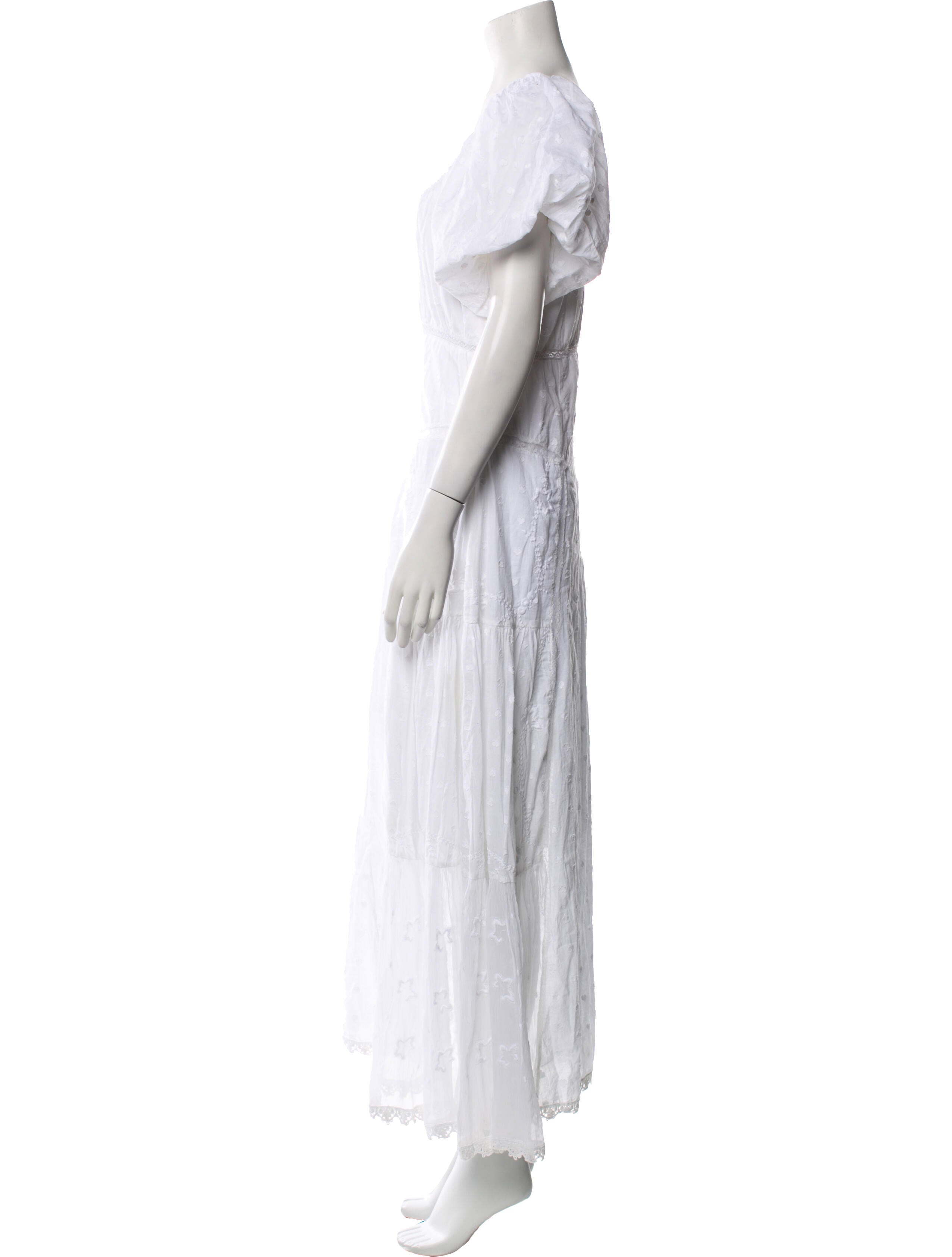 LoveShackFancy Scoop Neck Long Dress