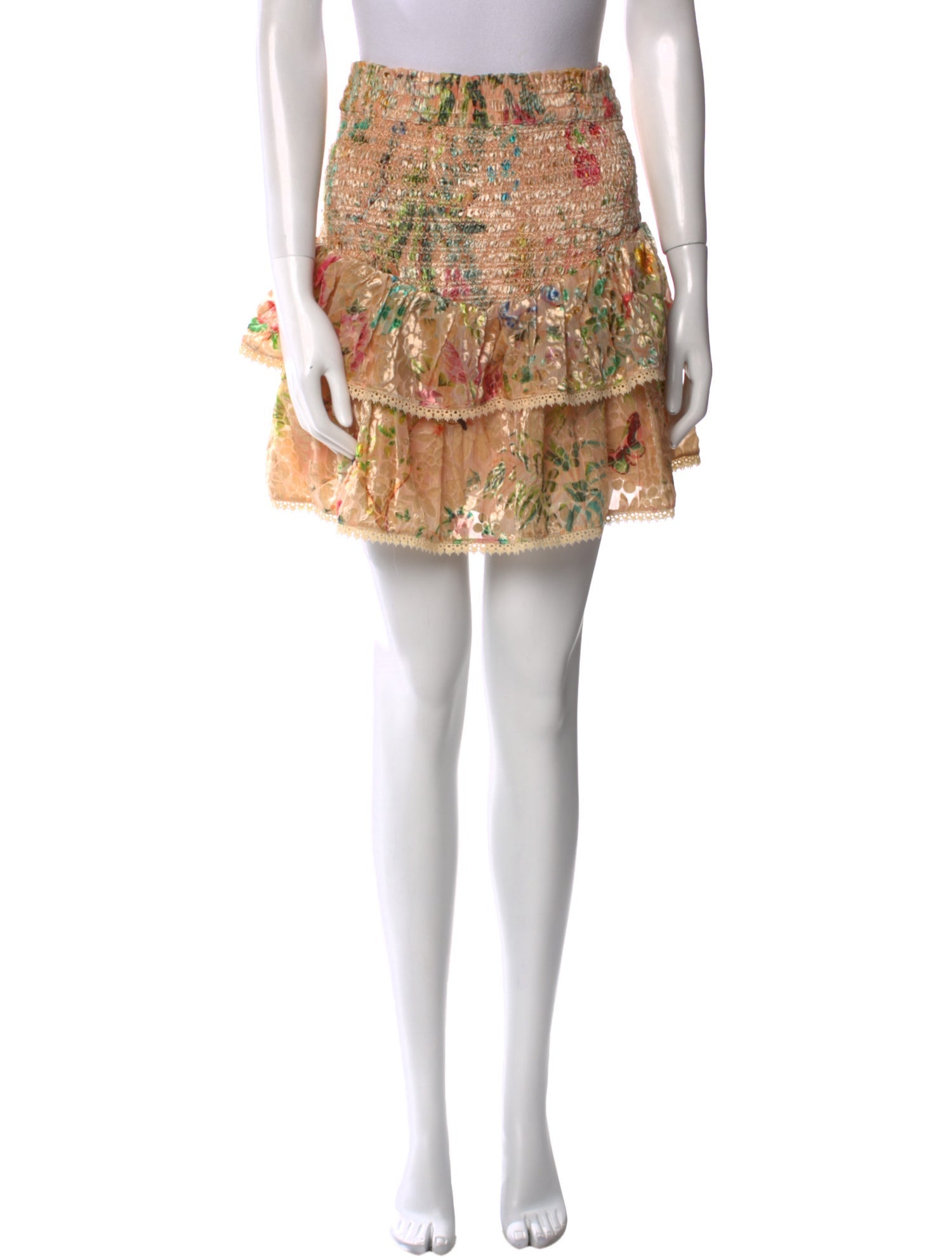 LoveShackFancy Floral Print Mini Skirt w/ Tags