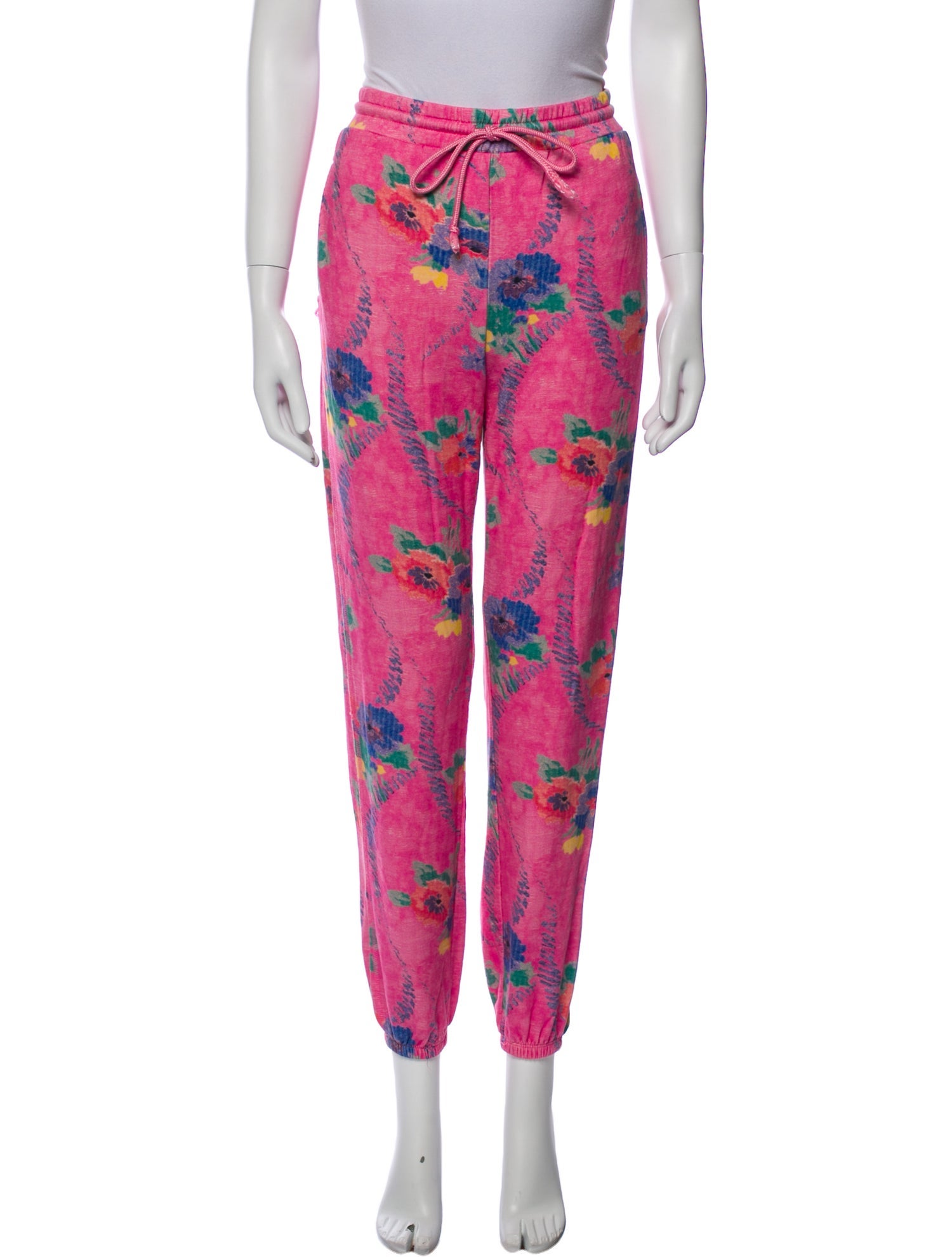 LoveShackFancy Floral Print Skinny Leg Pants