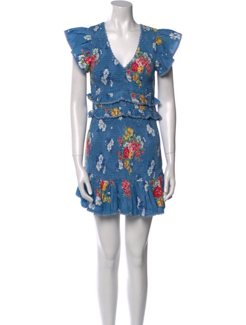 LoveShackFancy Floral Print Mini Dress