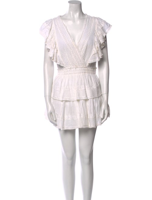 LoveShackFancy V-Neck Mini Dress