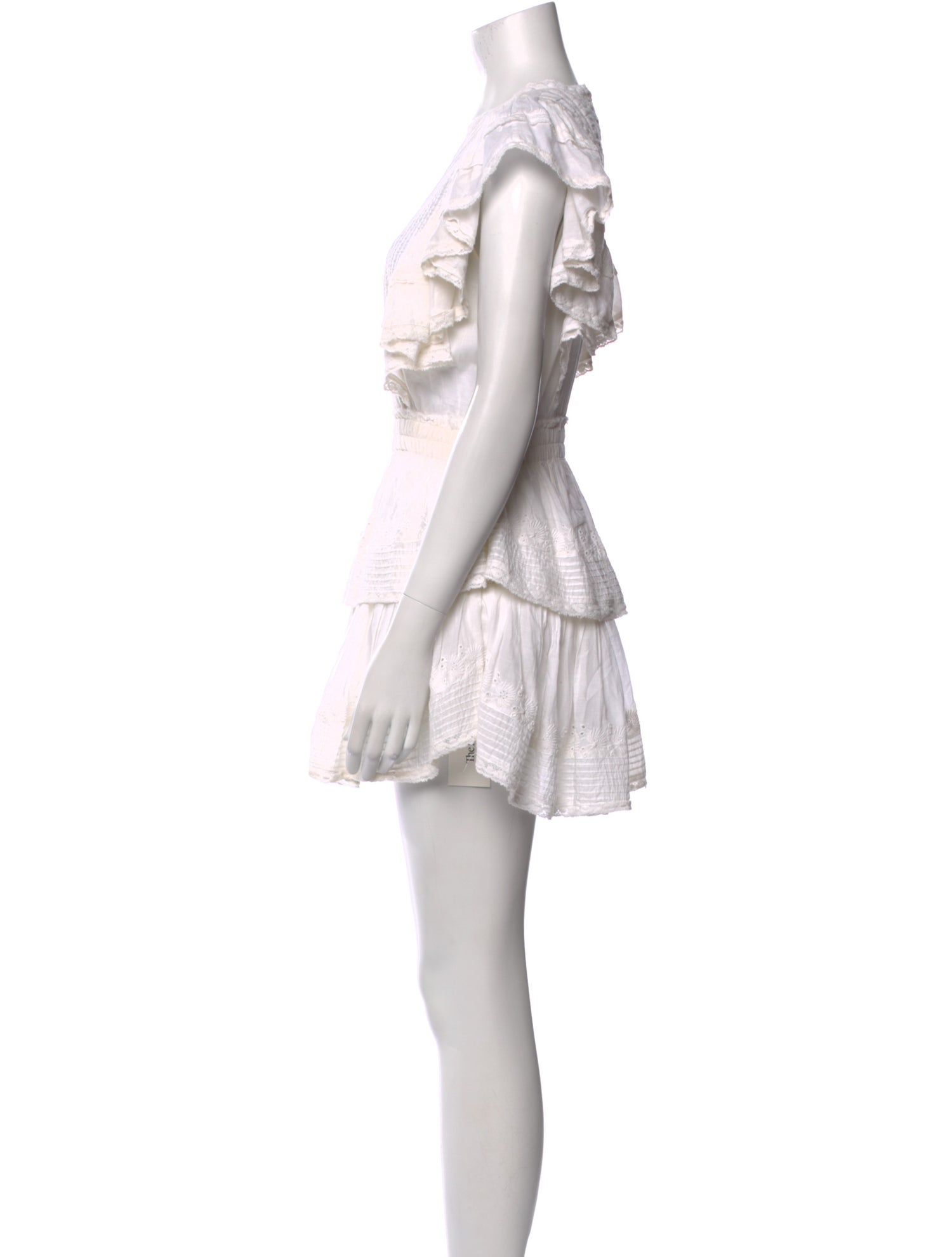 LoveShackFancy V-Neck Mini Dress