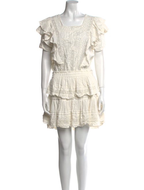 LoveShackFancy Square Neckline Mini Dress